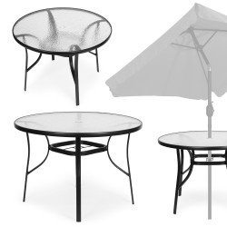 Apļveida stikla galds, 80 cm