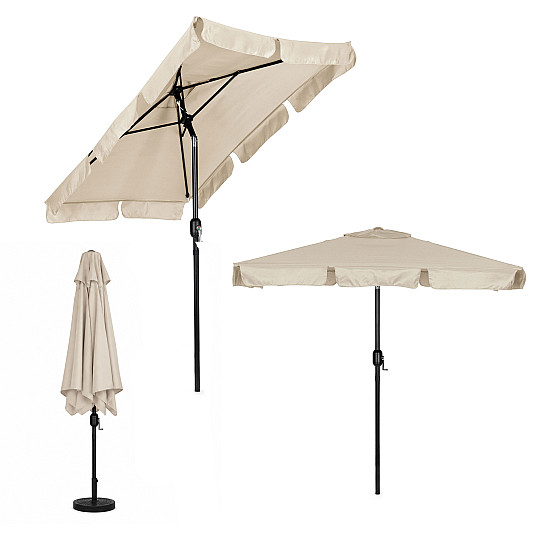 Didelis rusvas stačiakampis sodo skėtis 200 x 130 cm Multigarden