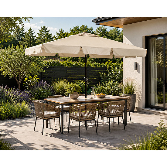 Didelis rusvas stačiakampis sodo skėtis 200 x 130 cm Multigarden