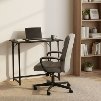 Salokāms melns datora galds 80x45 cm ModernHome