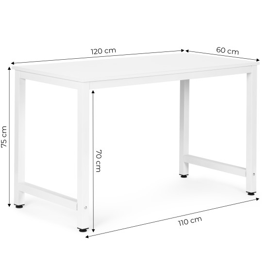 Balts datora/skolas galds 120x60 cm ModernHome