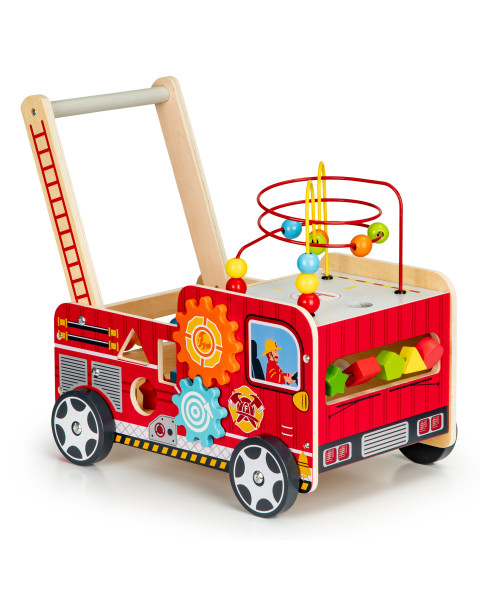 ECOTOYS Koka izglītojoša pastaiga ar gredzeniem bērniem