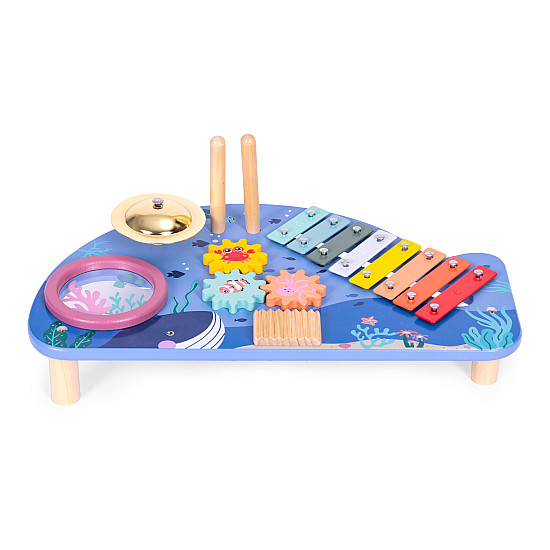 Laste puidust muusikaline tegevuslaud Muusikainstrumendid ECOTOYS