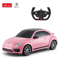 Nuotoliniu būdu valdomas rožinis automobilis Volkswagen Beetle