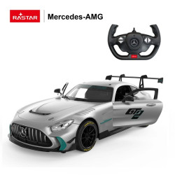 Nuotoliniu būdu valdomas pilkas automobilis Mercedes AMG GT2