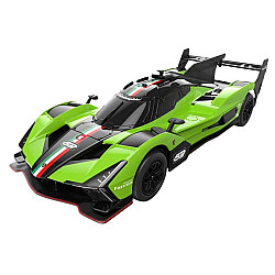 Nuotoliniu būdu valdomas žalias automobilis Lamborghini SC63 LMDH