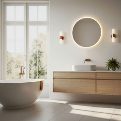 Okrągłe lustro łazienkowe LED 60 cm z 3 kolorami światła ModernHome