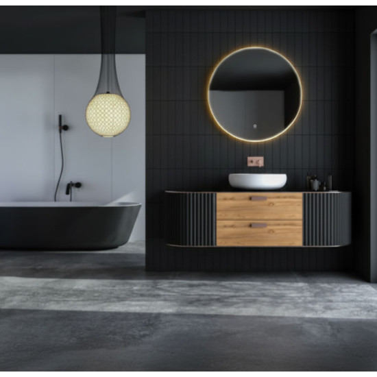 Pyöreä LED-kylpyhuoneen peili 80 cm 3 valon värillä ModernHome