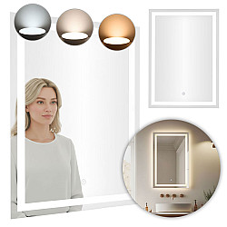 LED vannas istabas spogulis 50 x 70 cm ar 3 gaismas krāsām ModernHome