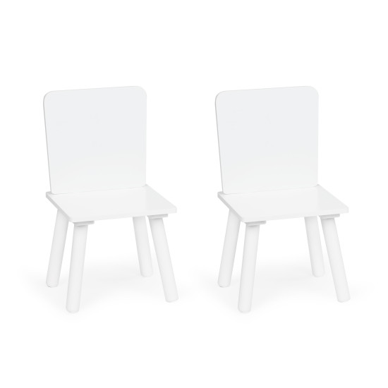 Balts bērnu galdiņš ar divām krēsliem – „Ecotoys“ bērnu mēbeļu komplekts Bērnu mēbeles ECOTOYS