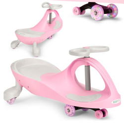 Wiggle rozā auto ar LED riteņiem