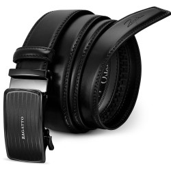 Vīriešu ādas josta ar automātisko sprādzi David (melna)