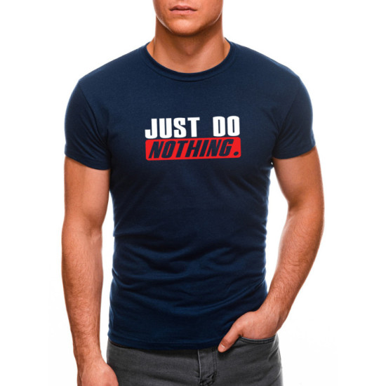 Tumši zils vīriešu krekls Just do nothing JS/712005 - T-krekls Tumši zils vīriešu krekls Just do nothing JS/712005