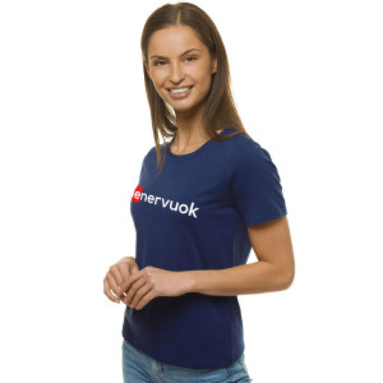 Sieviešu tumši zils T-krekls Nenervuok JS/SD211 - Sieviešu tumši zils T-krekls Nenervuok JS/SD211