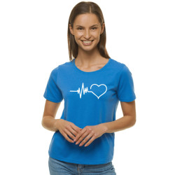 Sieviešu zils T-krekls Heartbeat Sieviešu zils T-krekls Heartbeat