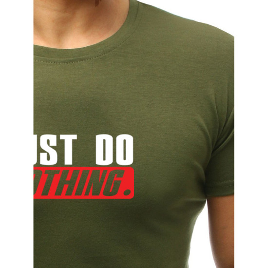 Haki krāsas vīriešu t-krekls Just do nothing JS/712005 - T-krekls Haki krāsas vīriešu t-krekls Just do nothing JS/712005