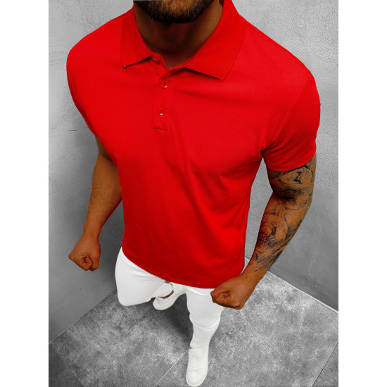 Vīriešu sarkans polo krekls Casual JS/8T80/18 - T-krekls Vīriešu sarkans polo krekls Casual JS/8T80/18