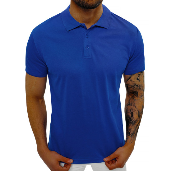 Vīriešu zils polo krekls Casual JS/8T80/65 - T-krekls Vīriešu zils polo krekls Casual JS/8T80/65