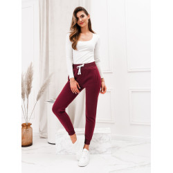 Sieviešu bordo krāsas ikdienas bikses Lilit