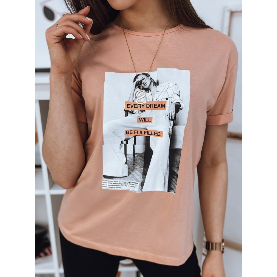 Sale Women's pink t-shirt Dream RY1634 - Action Sale Women's pink t-shirt Dream RY1634
