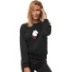 Melns sieviešu džemperis ar kapuci Lama JS/W01 Premium