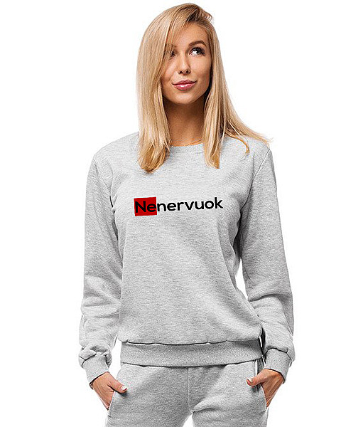 Sieviešu pelēka krāsas džemperis „Nenervuok“
