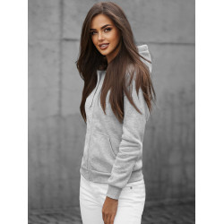 Sieviešu džemperis ar kapuci pelēkā krāsā Look Sieviešu džemperis ar kapuci pelēkā krāsā Look