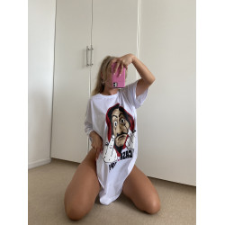 Sieviešu lielizmēra balts krekls Money Sieviešu lielizmēra balts krekls Money