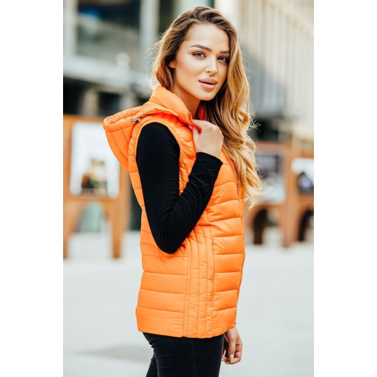 Oranža veste ar kapuci Dzil JS/M23039 - Sievietēm Oranža veste ar kapuci Dzil JS/M23039