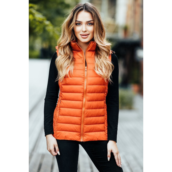 Oranža veste ar kapuci Dzil JS/M23039 - Sievietēm Oranža veste ar kapuci Dzil JS/M23039
