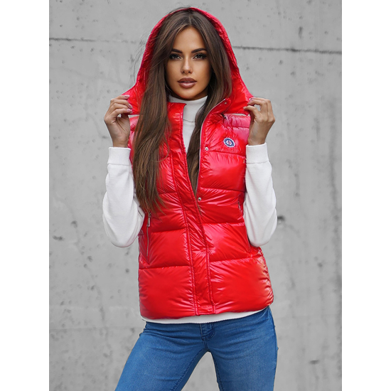 Sarkana veste ar kapuci Talik O/SW025/4 - Sievietēm Sarkana veste ar kapuci Talik O/SW025/4