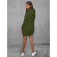 Khaki sieviešu kleita ar kapuci Megan JS/YS10003/29 - Sievietēm Khaki sieviešu kleita ar kapuci Megan JS/YS10003/29