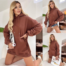 Sieviešu tumši brūna tunika ar kapuci Narol Sieviešu tumši brūna tunika ar kapuci Narol