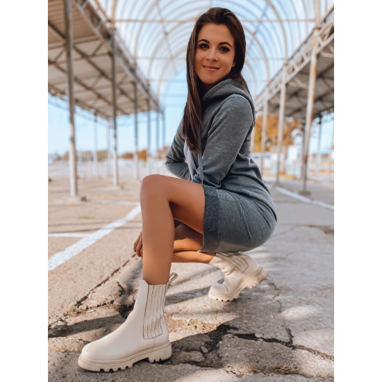 Sieviešu pelēka kleita ar kapuci 