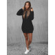Women's black hooded dress Megan JS/YS10003/3 - For women Women's black hooded dress Megan JS/YS10003/3