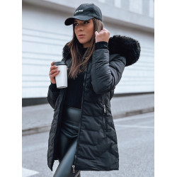 Sieviešu gara jaka ar kažokādu melna Capela