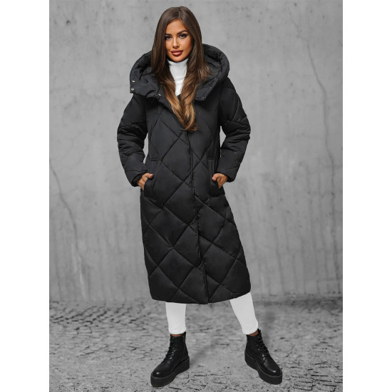 Melna sieviešu stepēta ziemas jaka Coco JS/5M3173/392