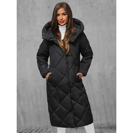 Melna sieviešu stepēta ziemas jaka Coco JS/5M3173/392