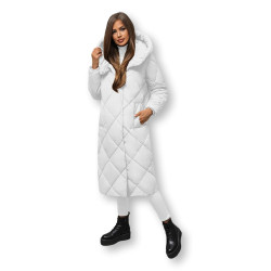 Balta sieviešu stepēta ziemas jaka Coco Balta sieviešu stepēta ziemas jaka Coco