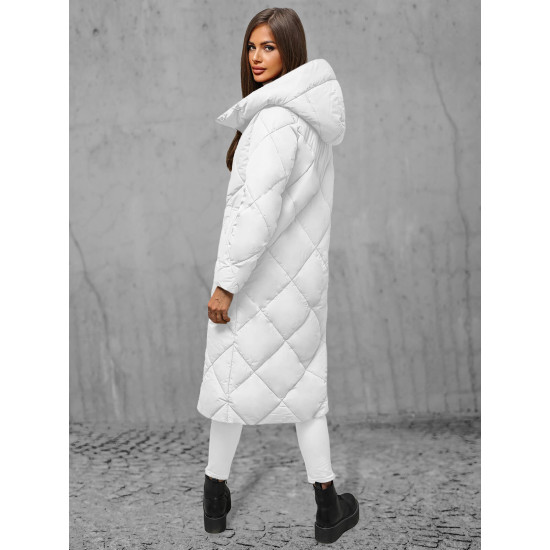 Balta sieviešu stepēta ziemas jaka Coco JS/5M3173/281 - Sievietēm Balta sieviešu stepēta ziemas jaka Coco JS/5M3173/281