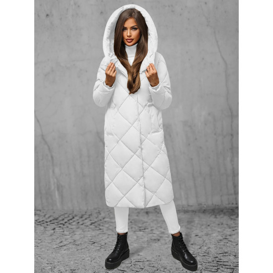 Balta sieviešu stepēta ziemas jaka Coco JS/5M3173/281 - Sievietēm Balta sieviešu stepēta ziemas jaka Coco JS/5M3173/281