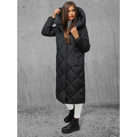 Melna sieviešu stepēta ziemas jaka Coco JS/5M3173/392 - Rīcība Melna sieviešu stepēta ziemas jaka Coco JS/5M3173/392