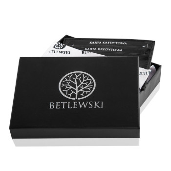 Izpārdošana BETLEWSKI® ādas kredītkaršu futrālis (melns) 