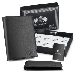 Vīriešu dabīgās ādas maks Jake (melns)