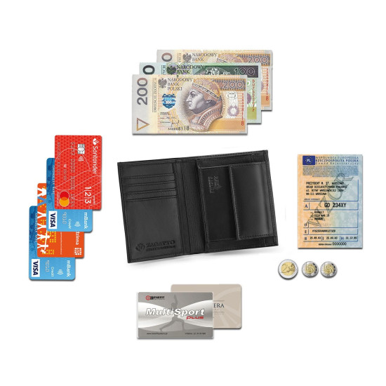 Vīriešu dabīgās ādas maks Jake (melns) SLIM ZG-N055-W-F2 - Aksesuāri vīriešiem Vīriešu dabīgās ādas maks Jake (melns) SLIM ZG-N055-W-F2 Premium