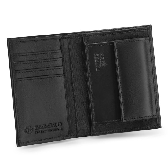 Vīriešu dabīgās ādas maks Jake (melns) SLIM ZG-N055-W-F2 - Aksesuāri vīriešiem Vīriešu dabīgās ādas maks Jake (melns) SLIM ZG-N055-W-F2 Premium