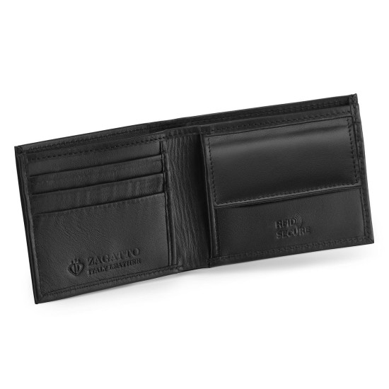 Men's leather wallet Slim (black) ZG-N062-W-F2 - Accessories for men Men's leather wallet Slim (black) ZG-N062-W-F2 Premium