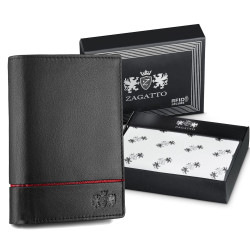 Vīriešu dabīgās ādas maks Duger (melns)