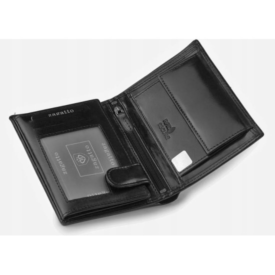 Vīriešu dabīgās ādas maks Kimer (melns) ZG-001-BAR-2 - Aksesuāri vīriešiem Vīriešu dabīgās ādas maks Kimer (melns) ZG-001-BAR-2