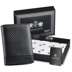 Vīriešu dabīgās ādas maks Noah (melns)